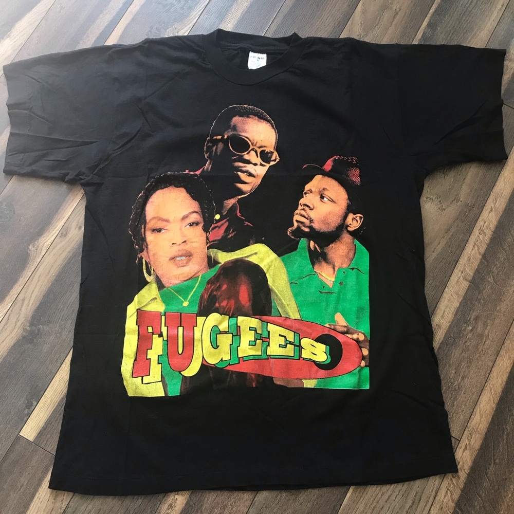 The Fugees Vintage Graphic Tee - Black with Green & Yellow Print